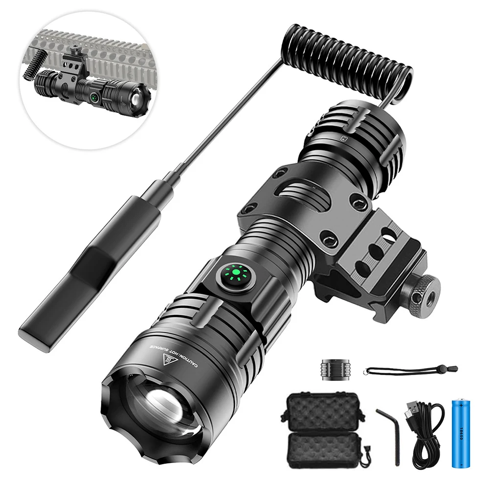 Rechargeable Tactical Flashlight Airsoft High Power Hunting Electric Flashlight Military Tactical Lamp Weapon Light Accessories