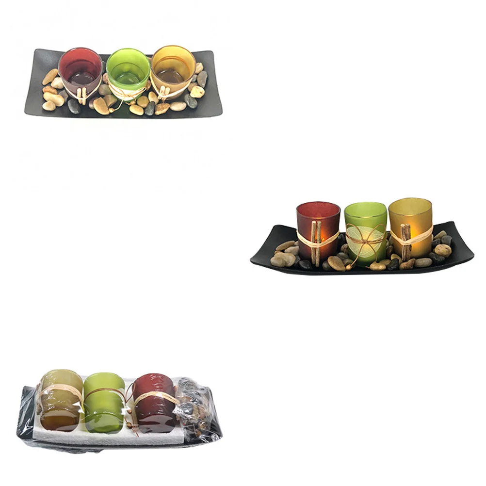 

3Pcs Glass Holders Modern Design Charming Night Effect Decoration for Proposal Valentine's Day Wedding Party Western
