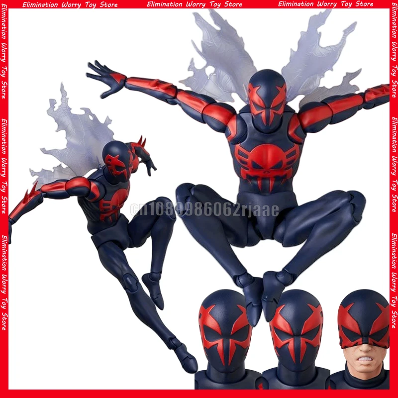 

Spiderman Anime Mafex 239 Spider Man 2099 Comic Version Action Figure Joint Mobile Handpiece Model Desktop Collect KO Toy Gift