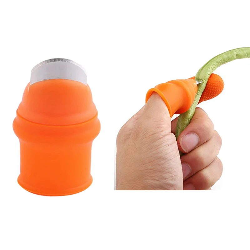 

AB47-10X Gardening Silicone Thumb Knife With Finger Cots Thumb Knife Picker For Fruits Vege-L