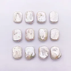 Natural Freshwater Pearl Rectangular Baroque Straight Hole Loose Bead Jewelry Making DIY Necklace Bracelet Earrings 14x20mm