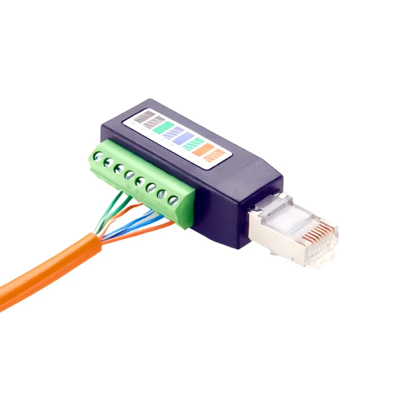 8Pin to RJ45 Terminal Network Extension Cable Adapter RJ45-CAT5/CAT6 Terminal 8P8C No Welding Required Network Terminal 1000MBPS