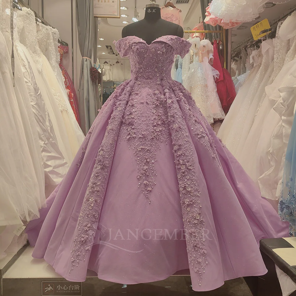

Princess A-line Quinceanera Dress With Applique Lace Sequins Customized Birthday Sweet 16 Birthday vestidos de 15 quinceañeras