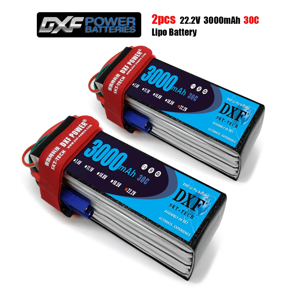 

2PCS DXF 7.4V 11.1V 15.2V 14.8V 22.2V 2S 3S 4S 6S 3000mAh 5200Mah 6300Mah 6500mAh 6200mAh 6750mAh 8000mAh 7000mAh Lipo Batteries