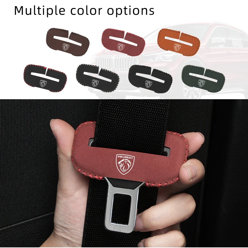 Car Safety Buckle Clip Protector Suede Seat Belt Anti-scratch Cover For Peugeot 308 3008 206 307 207 208 407 205 301 607 108 807