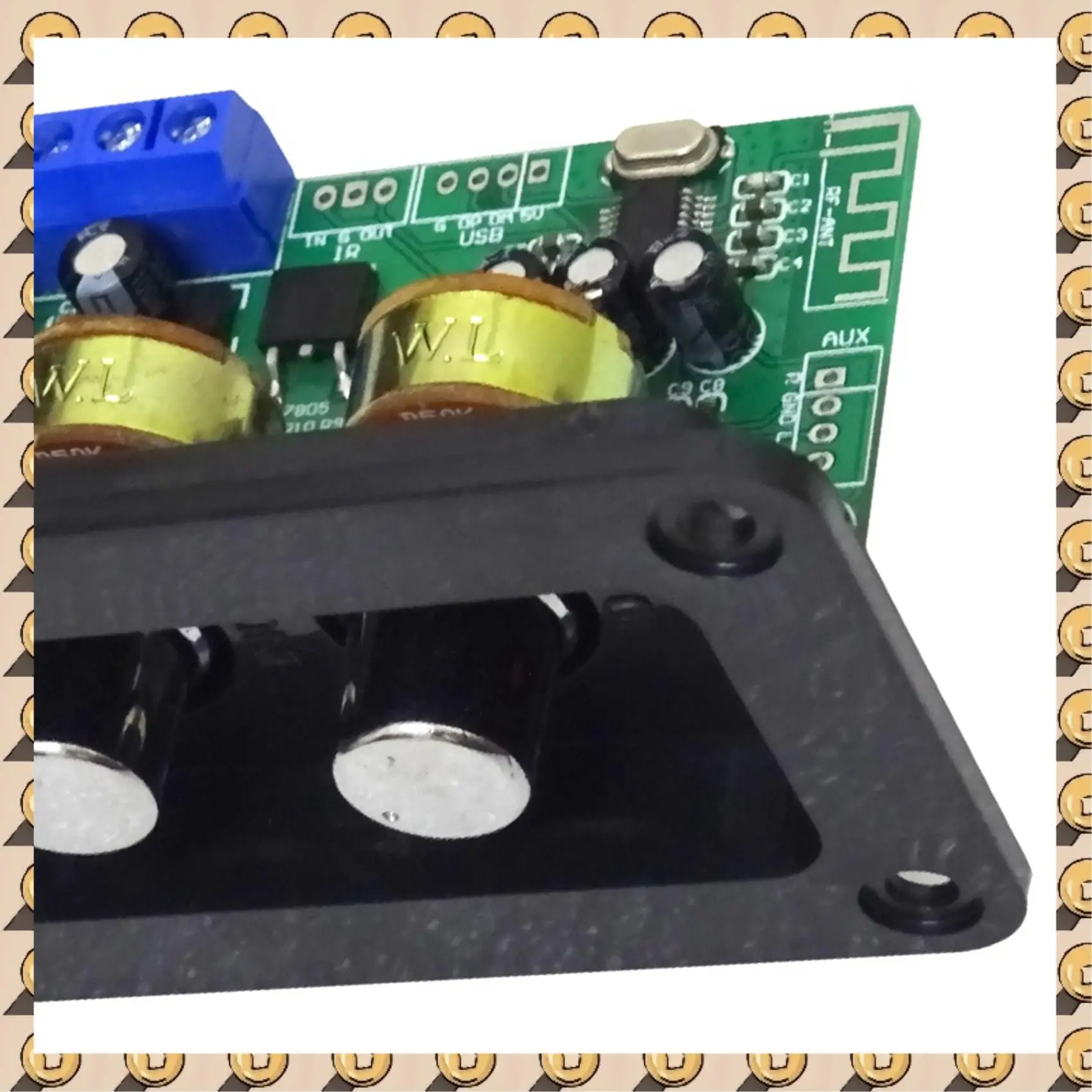 

A003 6X Bluetooth Amplifier Power Audio Board 20Wx2 Stereo Amp Sound Amplifiers AUX U Disk Decoder Treble Bass Adjustment