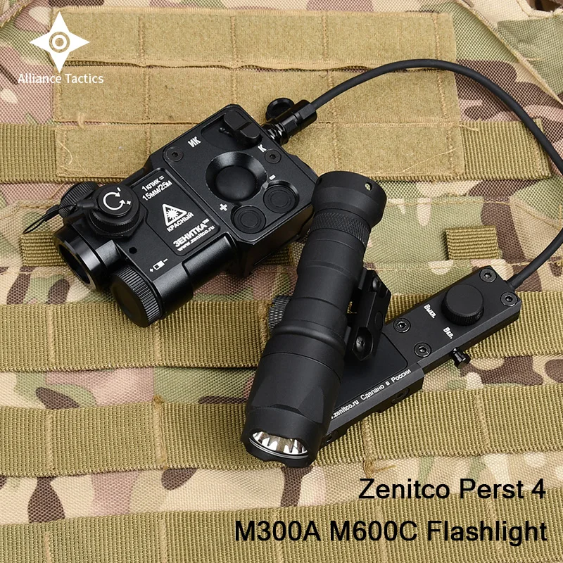 

WADSN Tactical Zenitc P4 Perst 4 Red Green ir Laser Sight With M300 M600 Weapon White LED Flashlight Kit Fit 20mm Picatinny Rail