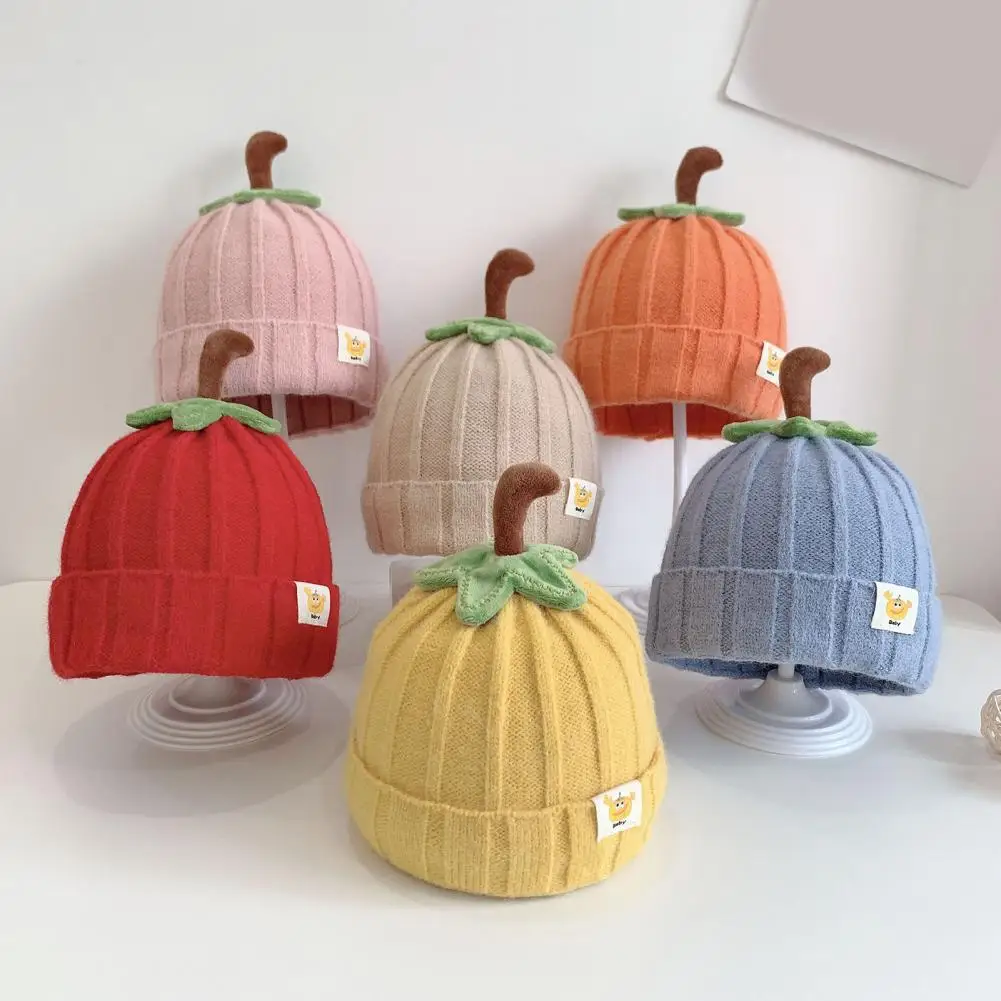 

Children Hat Candy Color High Elastic Design Kids Knitting Hat Super Warm Knitted Cap Birthday Halloween Christmas Accessories