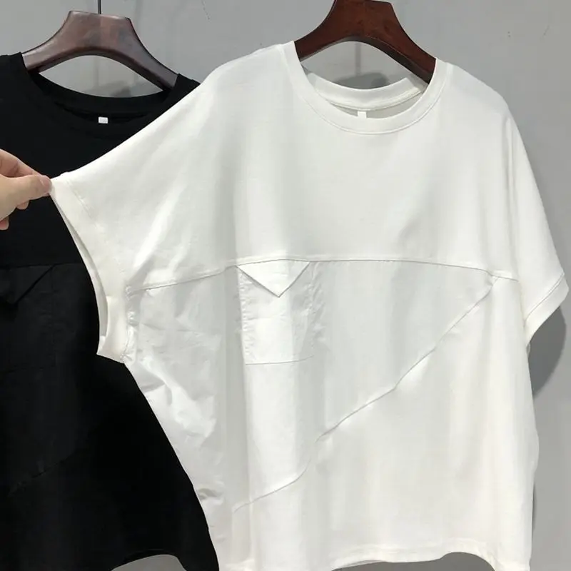 Solid Color Patchwork Short Sleeve Korean T Shirts Summer New Loose Simplicity Youth Casual Tops Fashion Harajuku Women Clothing