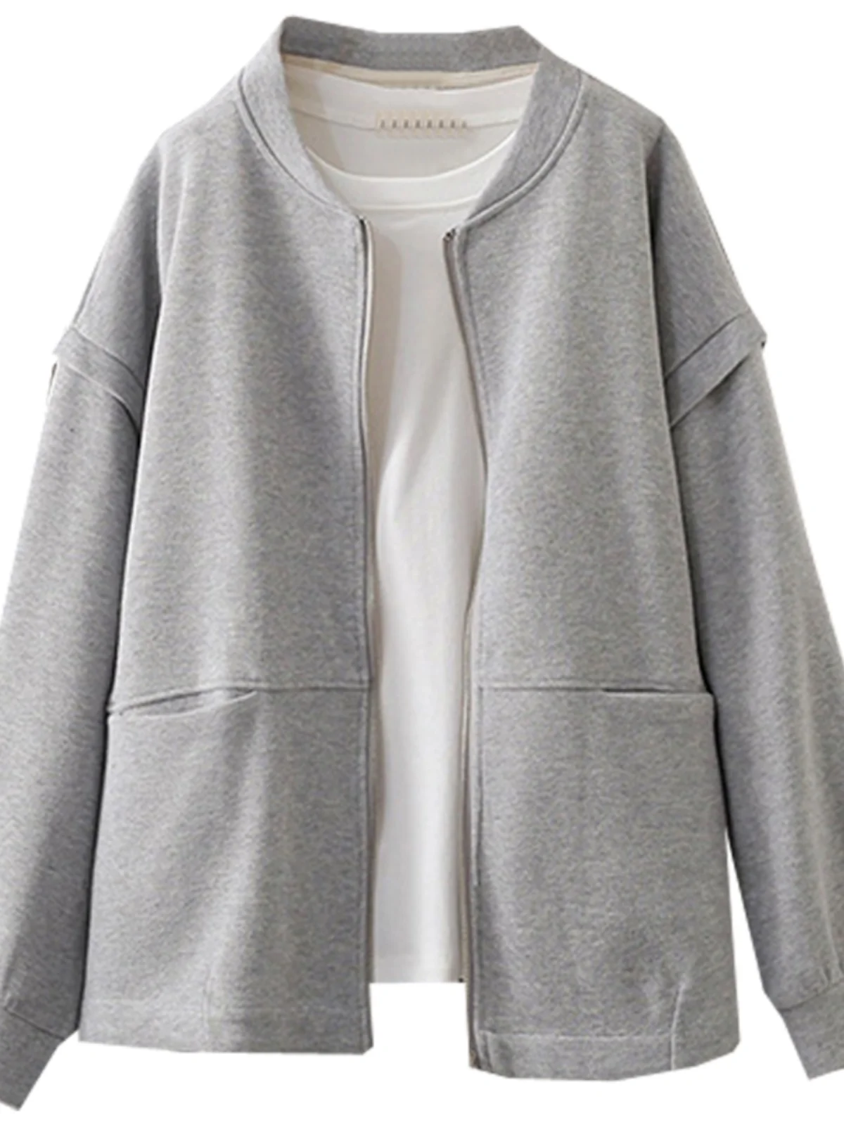 

Весенне-осенний большой размер 200, бейсбольный джерт, женский свободный повседневный модный открытый кардиган, модный топ