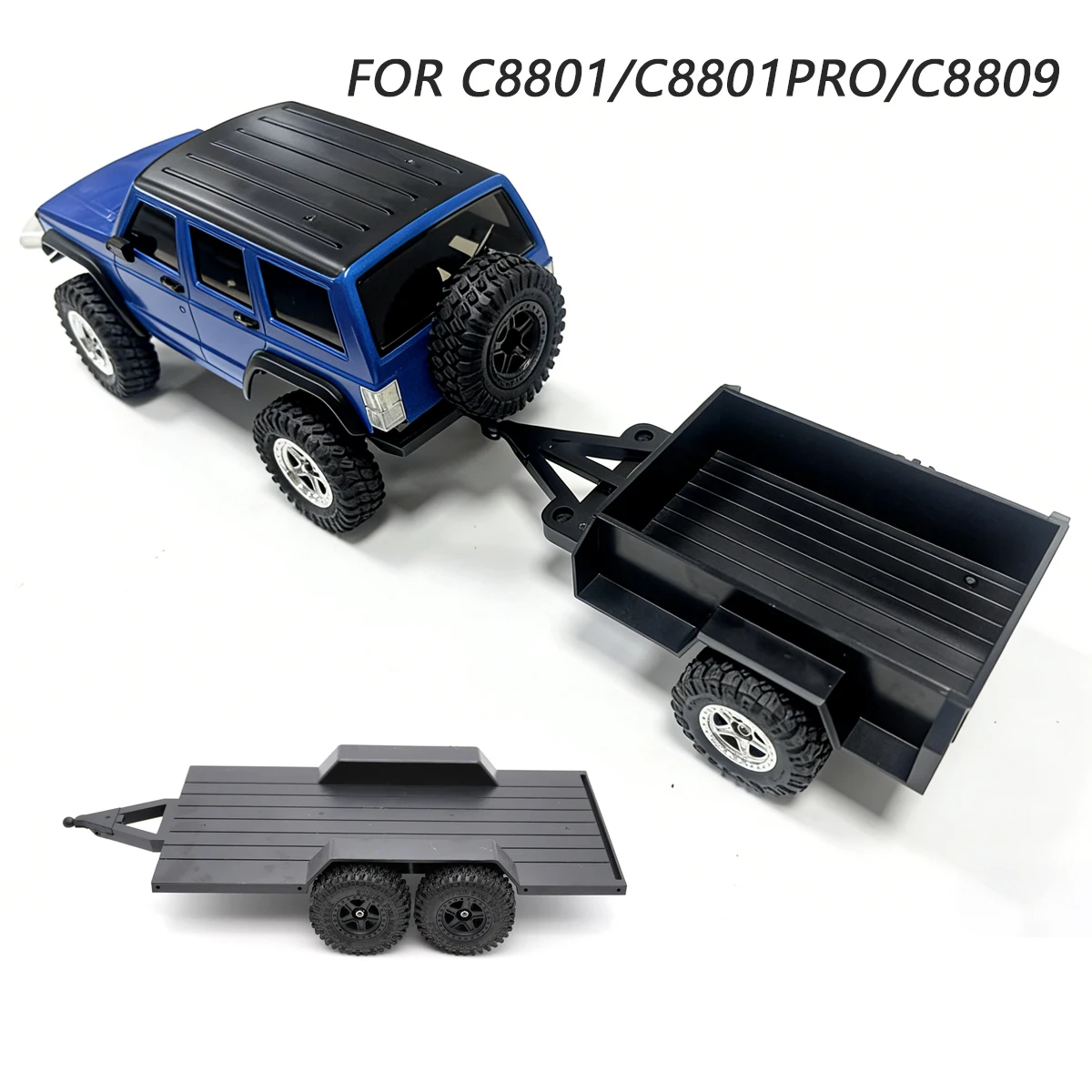 

FOR JJRC C8801 C8801PRO C8809 RC Crawler Car Upgrade Parts 2-wheel / 4-wheel Rear-loading Trailer