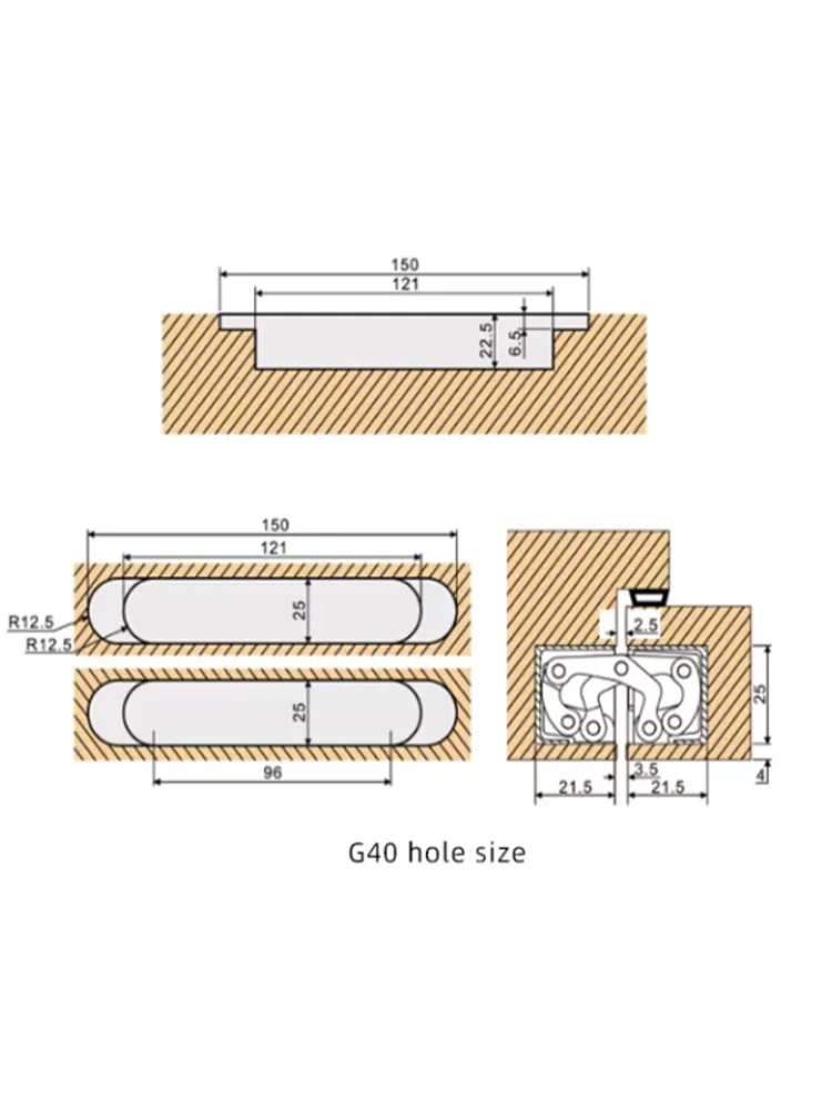 2PCS 40KG Weight Heavy Dyty Wooden Door 180Degrees Opening Adjustable Hidden Hinge 6 Inch Casement interior Gate Invisible Hinge