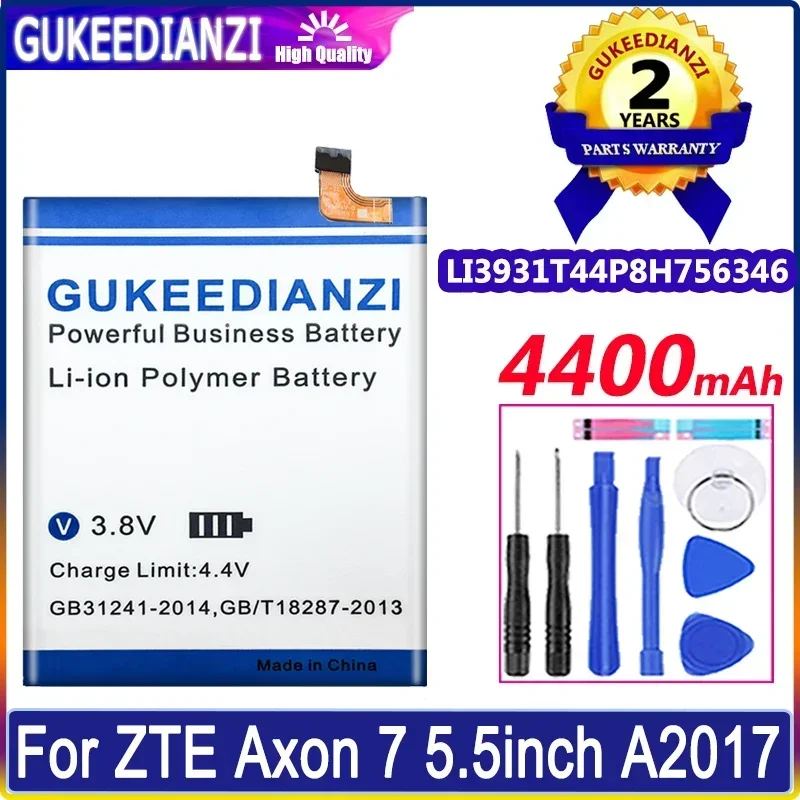 High Quality 4400mAh Li3933T44P6h756346 Battery For ZTE Axon 7/7S A2017 A2017G A2017U A2018 Phone Batteria +Tools