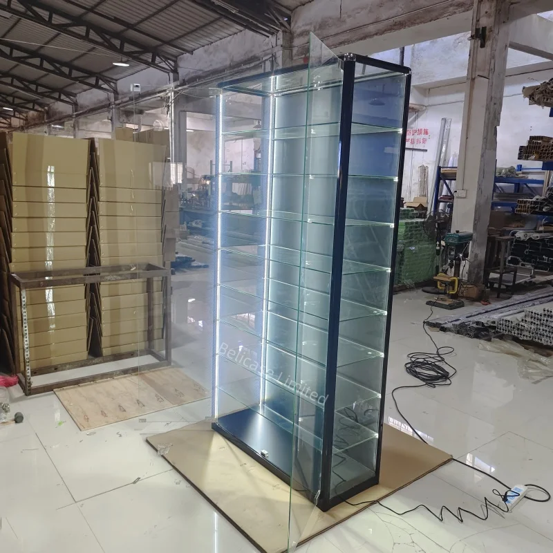 

2025customized.Full Store Cabinet Glass Show Displays with LED Lights Smoke Shop Shop Display Fu