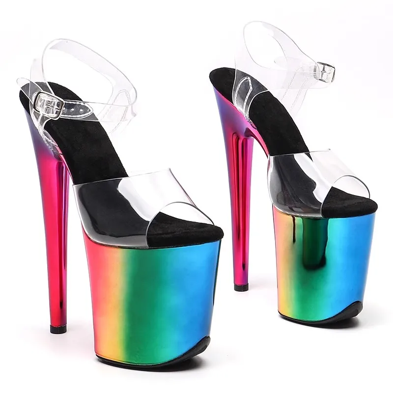 Women New 20CM/8inches TPR Upper Sexy Exotic High Heel Platform Party Sandals Pole Dance Shoes Model Shows Sandals 282