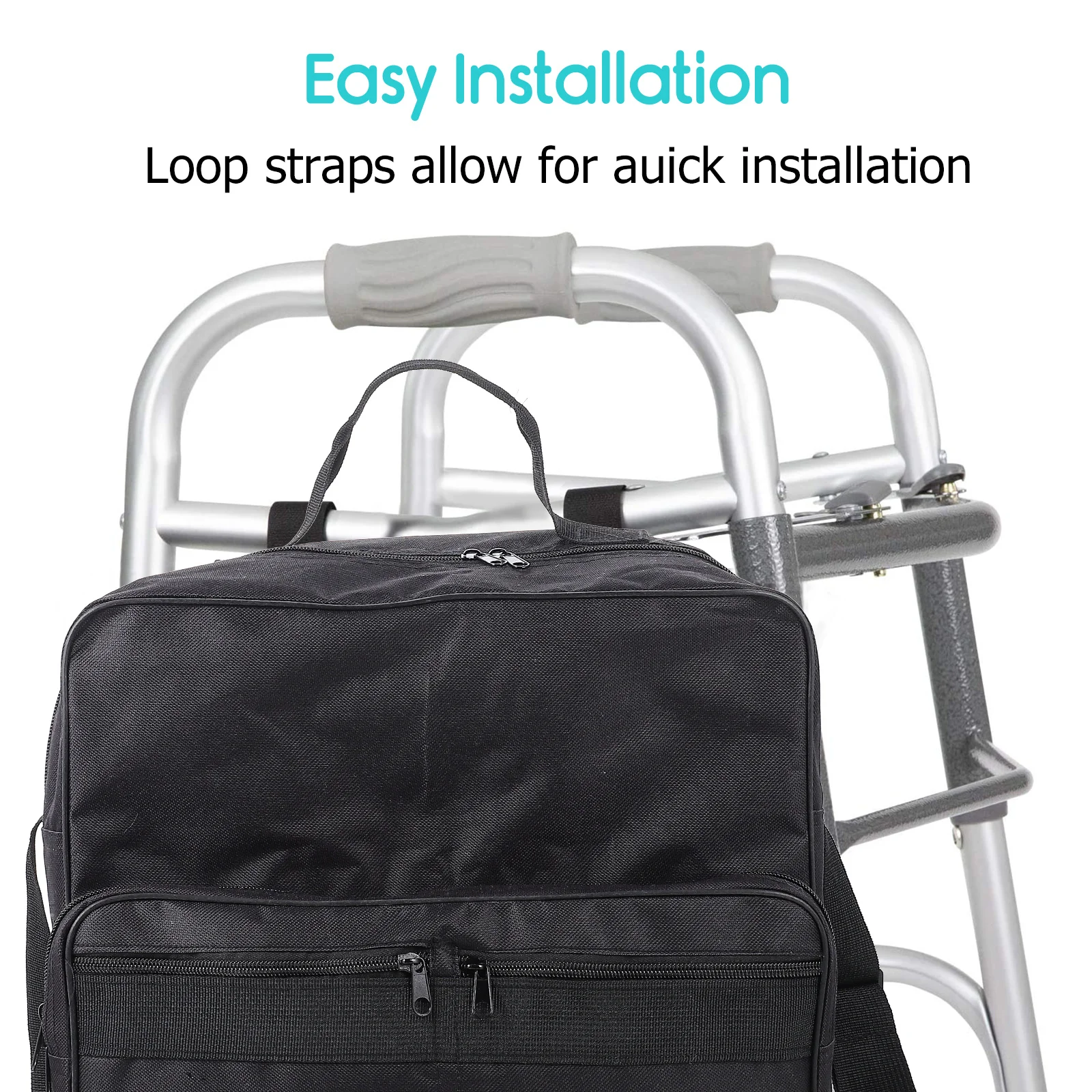 

1Pcs Storage Bag for Wheelchair Spacious Waterproof Design Easy Install Back Pouch for Elderly Mobility Aid Accessory