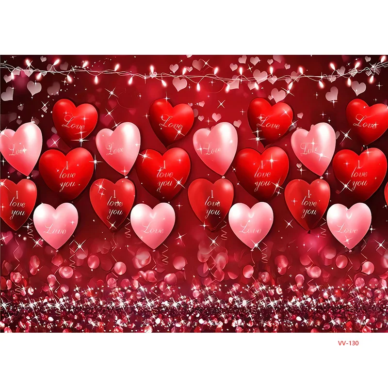 ZHISUXI Red Heart-Shaped Creative Confession Scene Background Valentine's Day Love Photo Studio Photography Backdrops RQ-41