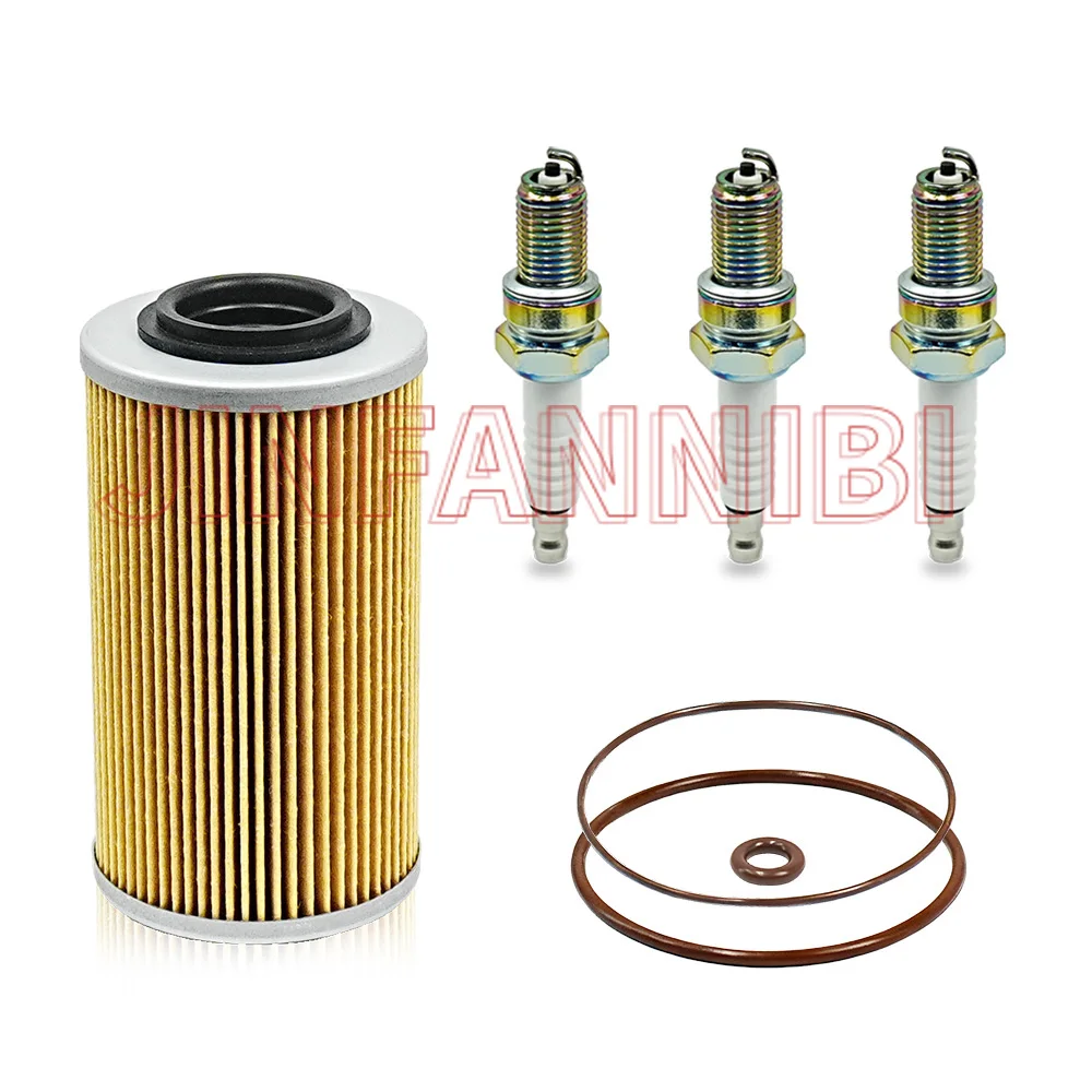 Oil Filter Replacement Kit & O-Rings Spark Plugs for Sea-Doo GTI GTR GTX RXP RXT