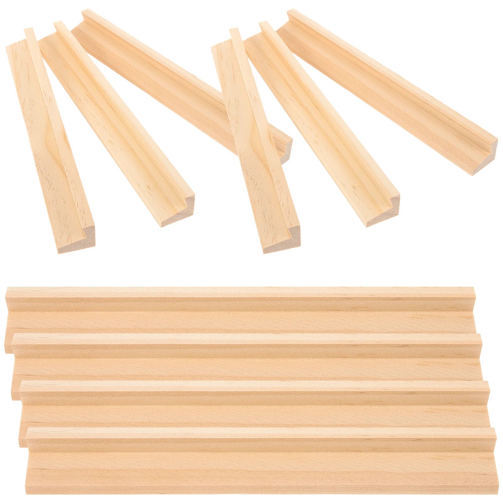 

10 Pcs Letter Base Ornament Holder Woodsy Decor Decoration Batten Support Bracket DIY Crafts Slats Office