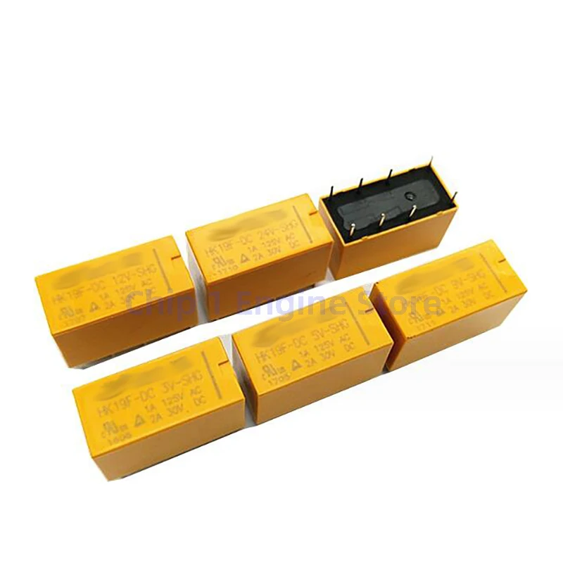 5PCS Miniature relay HK19F-DC5V-SHG 8pin 2A HK19F-DC3V-SHG HK19F-DC12V-SHG 3V/5V/6V/9V/12V/24V  HK19F-DC24V-SHG