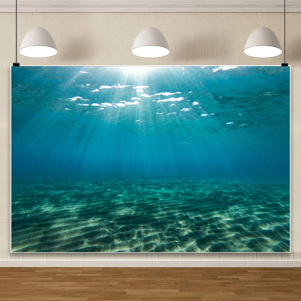 Underwater World Seabed Backdrop Decoration Undersea Sunshine Ocean Aquarium Adult Kids Portrait Backgrounds For Photographs
