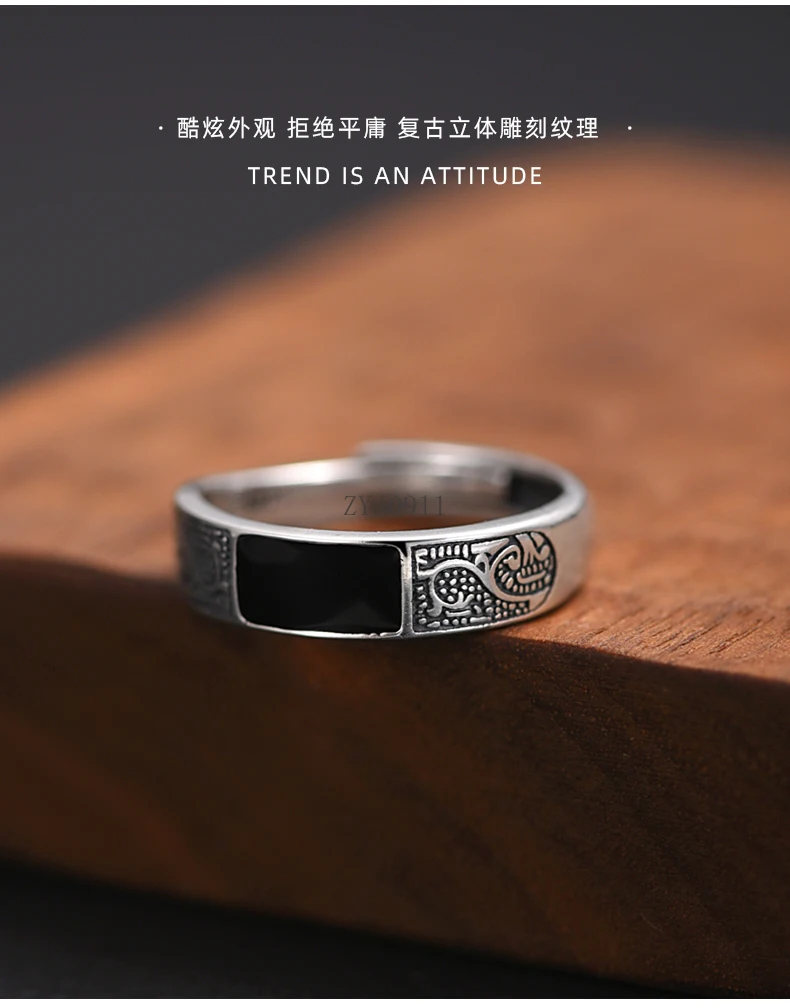 925 zilveren nichering heren- en damesmode persoonlijkheid high-end wijsvingerring cadeau