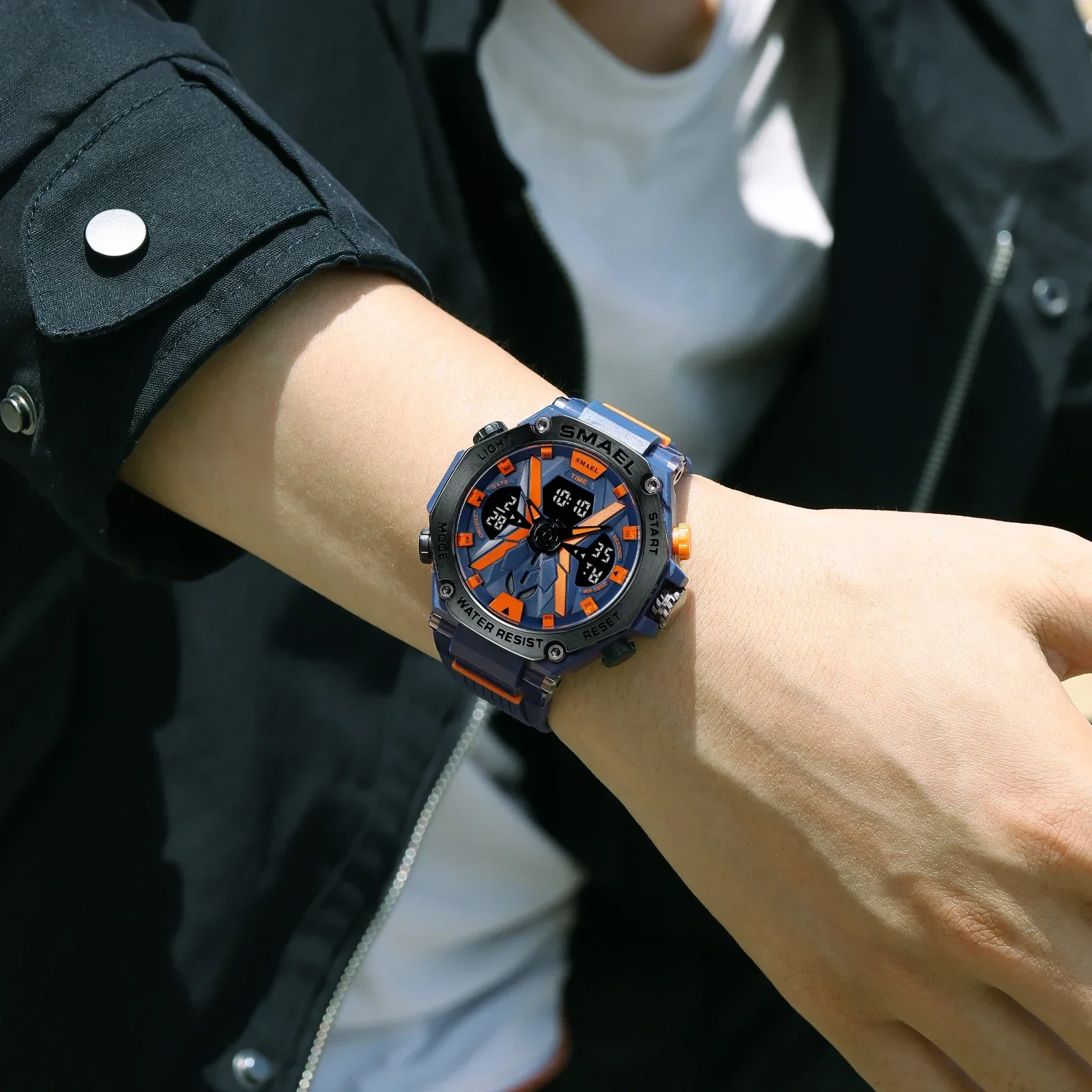 SMAEL Quartz Brand Original Wristwatches 50M Waterproof Wristwatch Time Alarm Clock Sport Watch Military Army Men Watches 8087