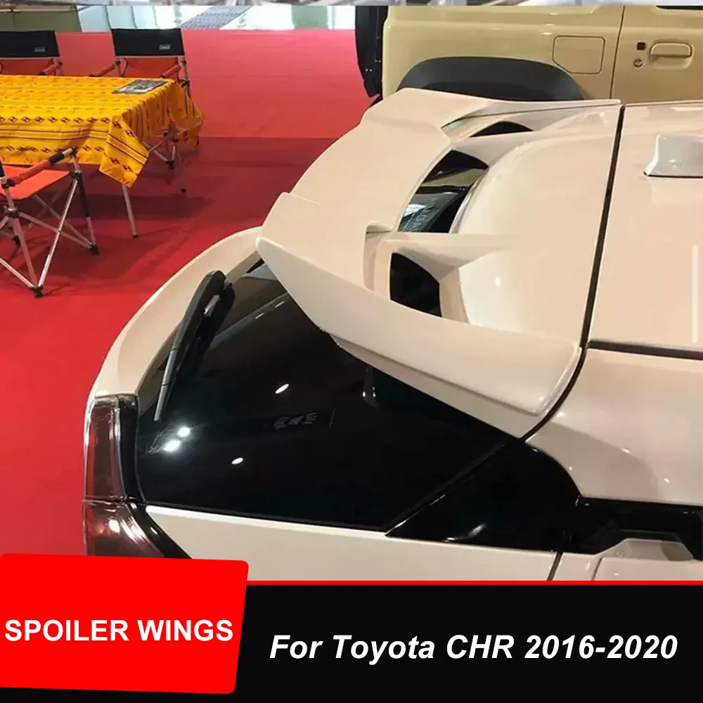 

For Toyota CHR 2016 17 18 19 20 Rear Roof Trunk Lid Spoiler Wings Carbon Black Exterior Decoration Bodykit Tuning Accessories