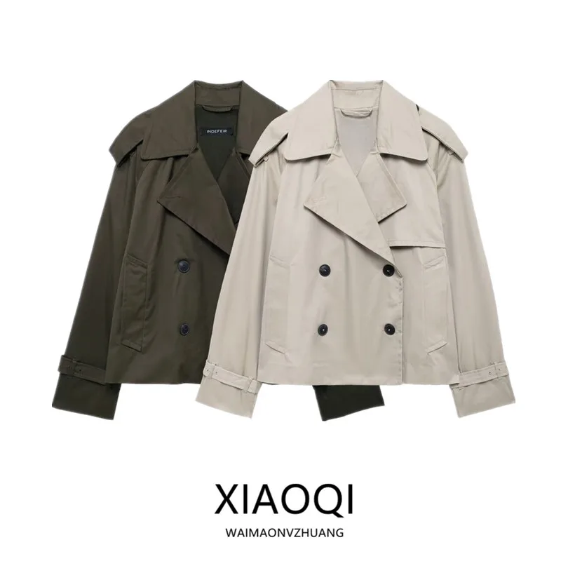 

Women's Faion Slim Fit ort Sve Jaet 2024 Autumn New Design Versatile Long Sve Outerwear Ele Casual Coat