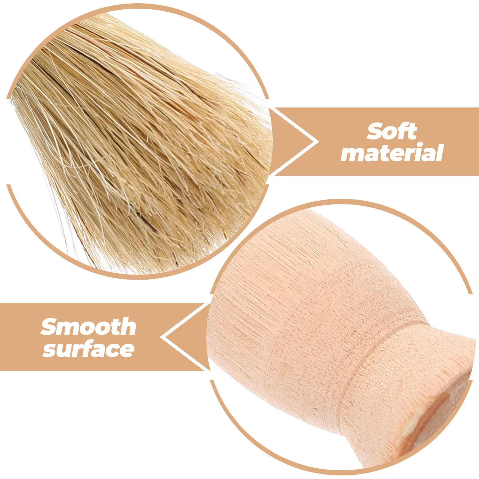 Men Beard Brush Vintage Style Soft Bristle Barber Brush for Hair Salon Neck Duster Sweeping Function Grooming Styling Tool