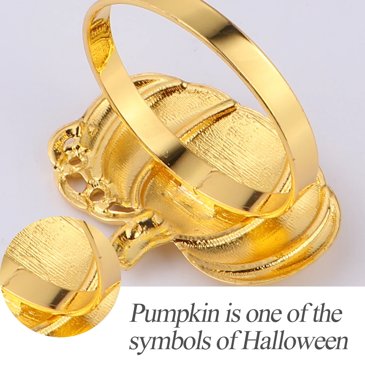 

4pcs Golden Pumpkin Napkin Rings Metal Banquet Table Supplies Halloween Party Decoration Sturdy Anti-Corrosion Buckles