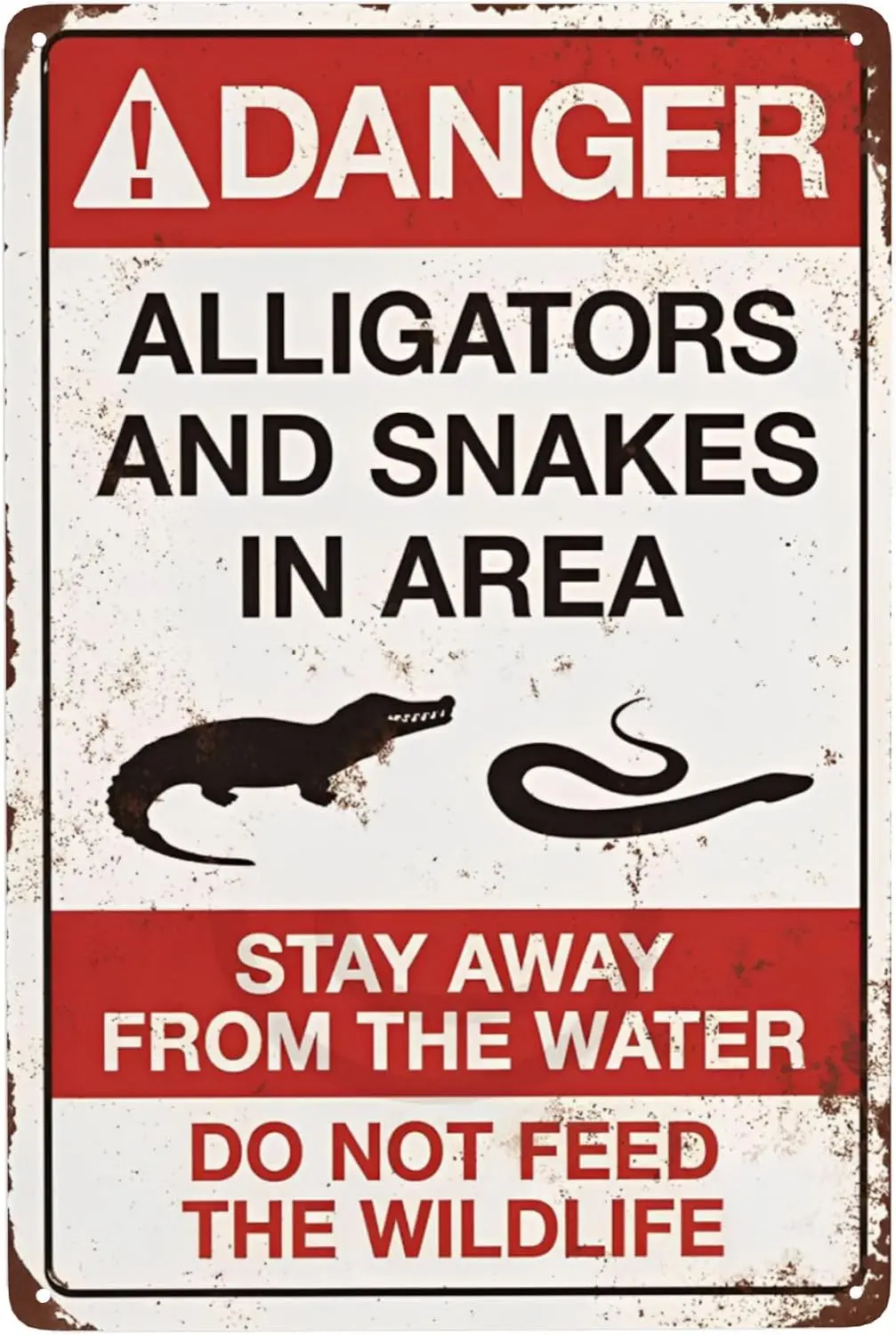 Custom Kraze Danger Alligators and Snakes Vintage Reproduction Metal Sign --Tin Sign
