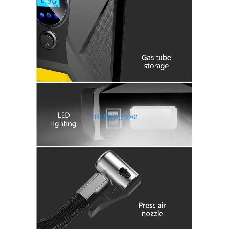 

37JE Tire Inflator 12V C Car Air Compressor with Emergency LED Light for Motorcycle Balls Digital Electric Air Portable