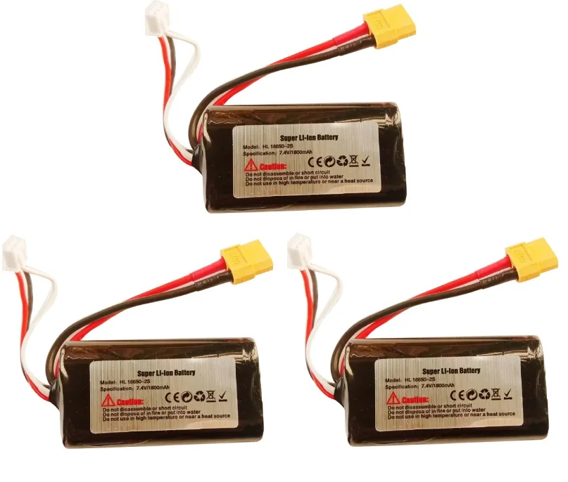 1-4 sztuk Henglong 3818 3819 3838 3839 3869 3888 3889 3909 3918 1/16 R/C części zbiornika 2S 7.4V 1800mAh akumulator litowo-jonowy 18650 XT60 wtyczka