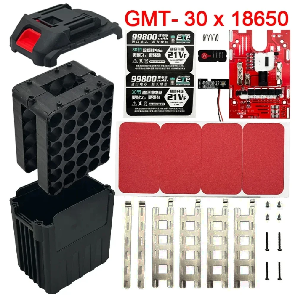 30X18650 Lithium Ion Battery Case 21V BMS Charging Protection Circuit Board PCB Box For Hongsong For Makita 18V Li-ion Batteries