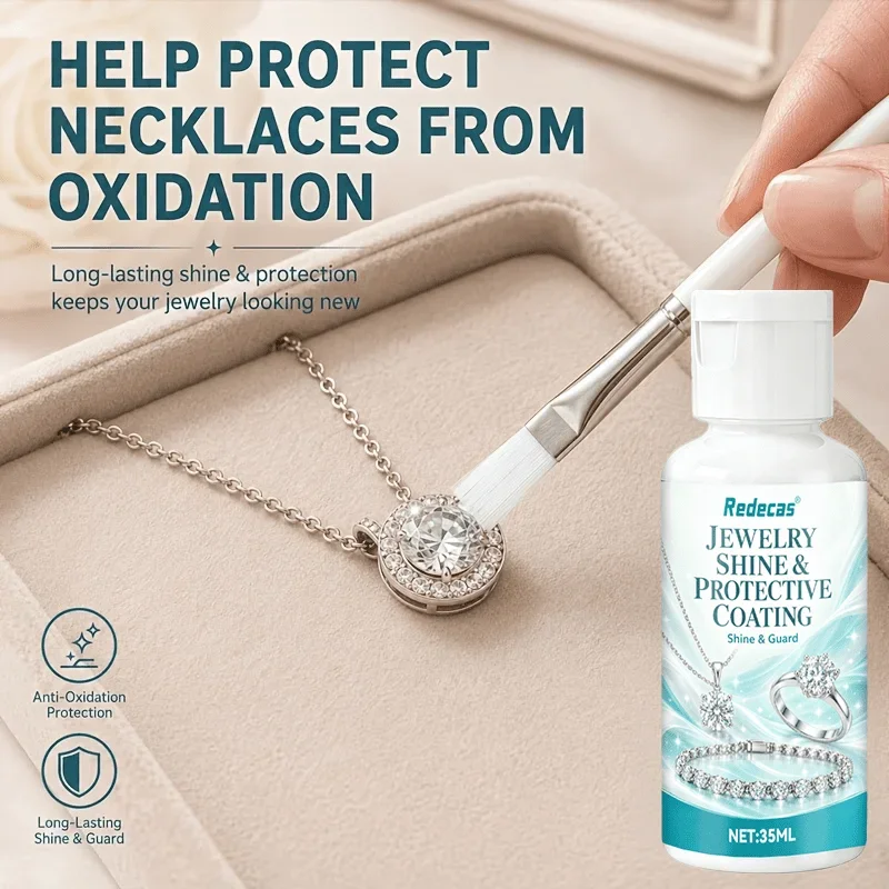 Jewelry Polish & Protective Coating. Anti-oxidation. Reduces Tarnish & Scratches on Earrings, Necklaces, Bracelets, Rings.