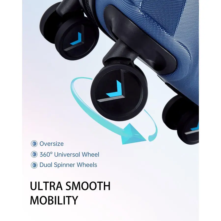 機内持ち込み可能 22x14x9 インチ、PCハードケーススーツケース、20インチ回転式ホイール付きスーツケース、軽量トラベルスーツケース（Mサイズ）