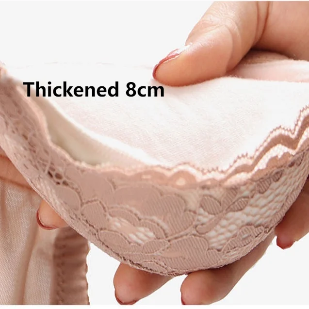 Super Thickened 8cm Small Chest Flat Chest Special Underwear Women\'s No Steel Ring Gathered Bra Lace Sexy a Cup Extra Thick Bra