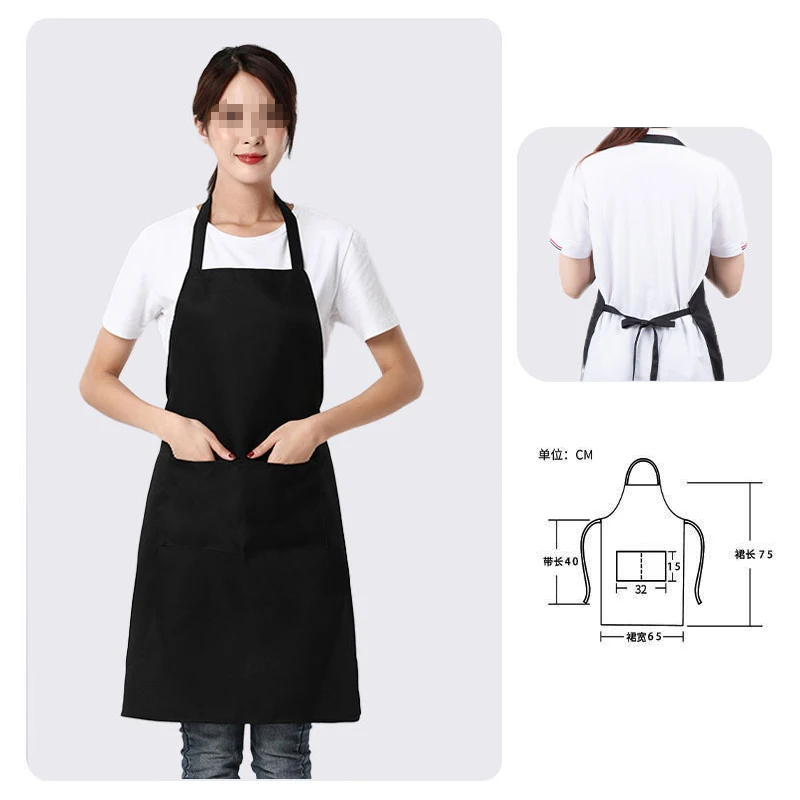 Comfortable Thin Kitchen Aprons for Woman Men Chef Work Apron for Grill Restaurant Bar Shop Cafes Beauty Nails Studios Uniform