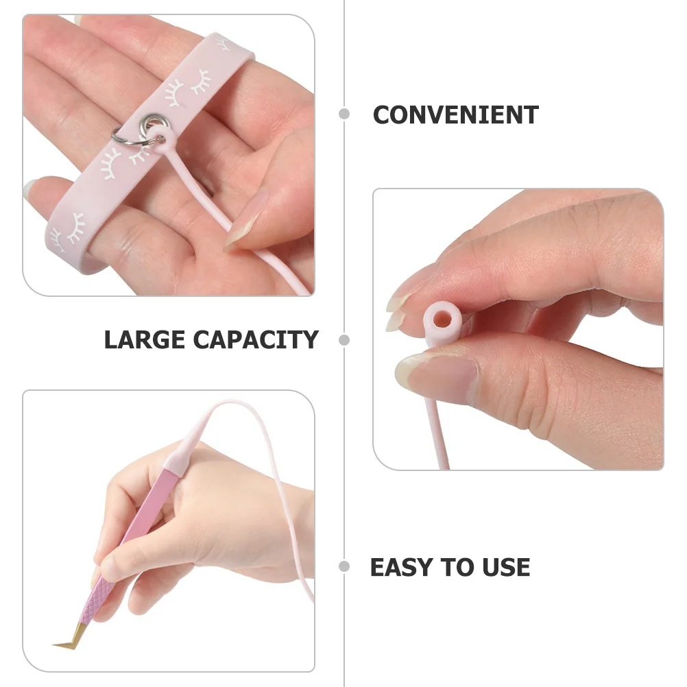 Supporto per pinzetta per ciglia, cinturino in silicone, strumento per estensione ciglia, antiscivolo, vestibilità comoda, accessorio multiuso alla moda