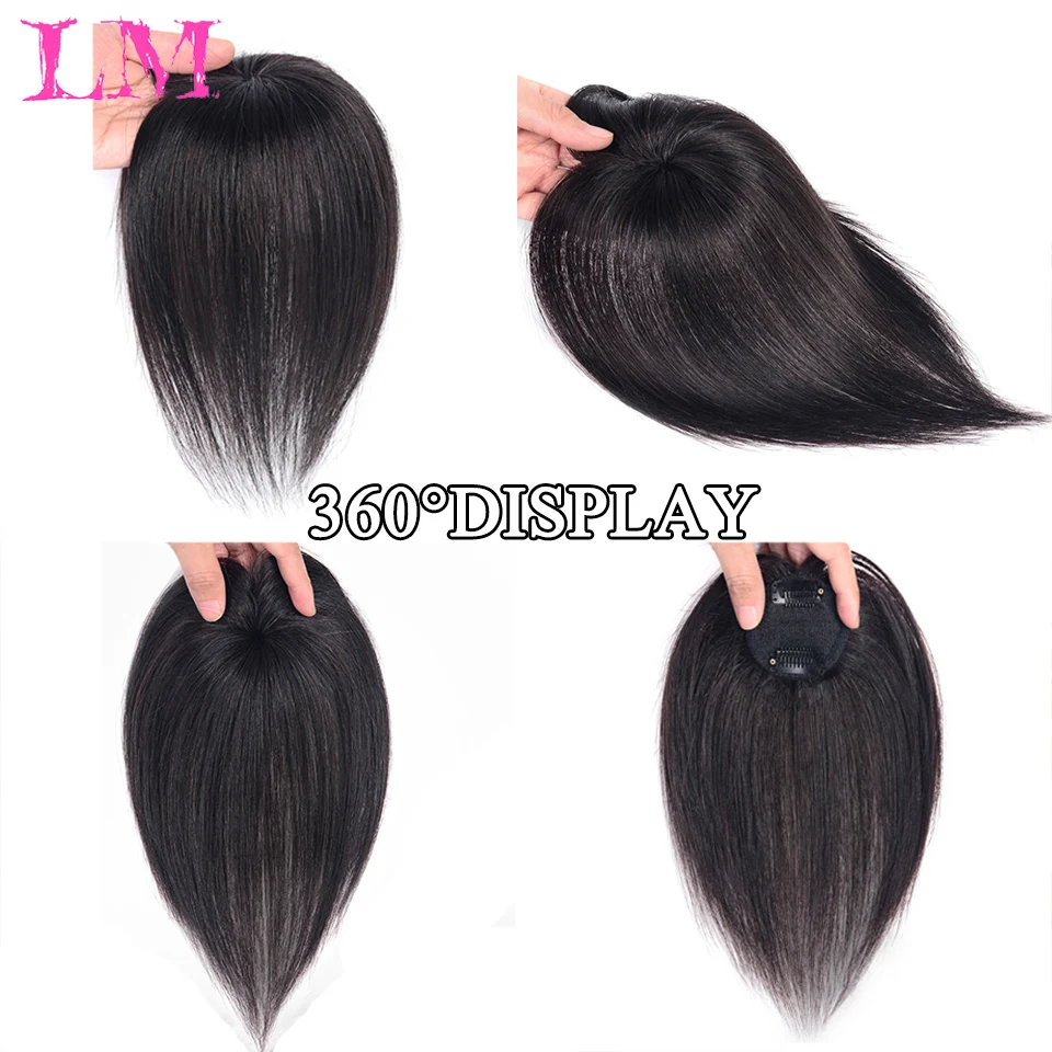 Lm Schoonheid Clip In Haar Pony Pony Haarstukken Middelste Deel Braziliaanse Steil Haar Voor Haaruitval 10Inch