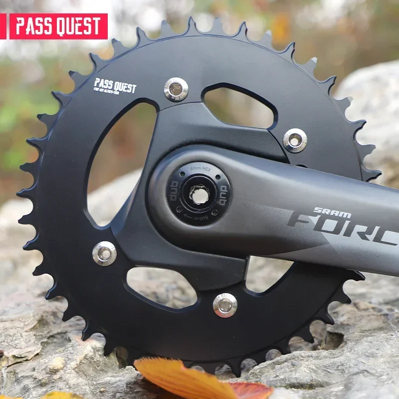 PASS QUEST 107BCD for  Force Crank 9-12-speed AXS Chain Wheel Narrow wide Chainring 42-58T AERO Crankset Monoplate Black