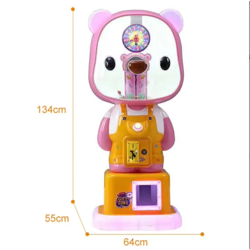 

commercial children's slot game machine cute cartoon bear candy machine twist knob lift ABS material candy vending machine