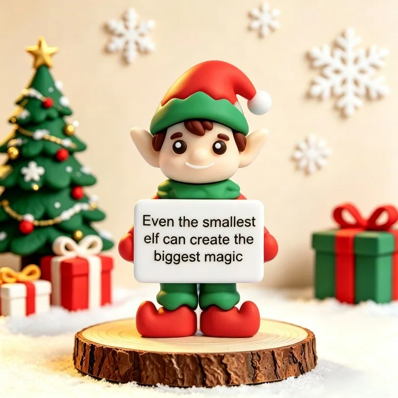 Silikon-Weihnachtspuppe Positive Energie Taschenkuschel Weihnachtsdekoration Miniatur-Weihnachtsbaum-Elfen-Schneemann-Figuren Weihnachtsparty-Geschenke – Detail 3
