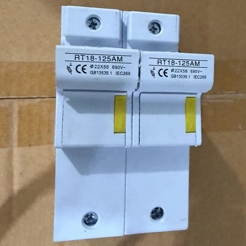 RT18-125AM/2P cylindrical cap rail mounted low-voltage fuse  22*58mm 22x58mm fuse core base 125A  Fuse Holder