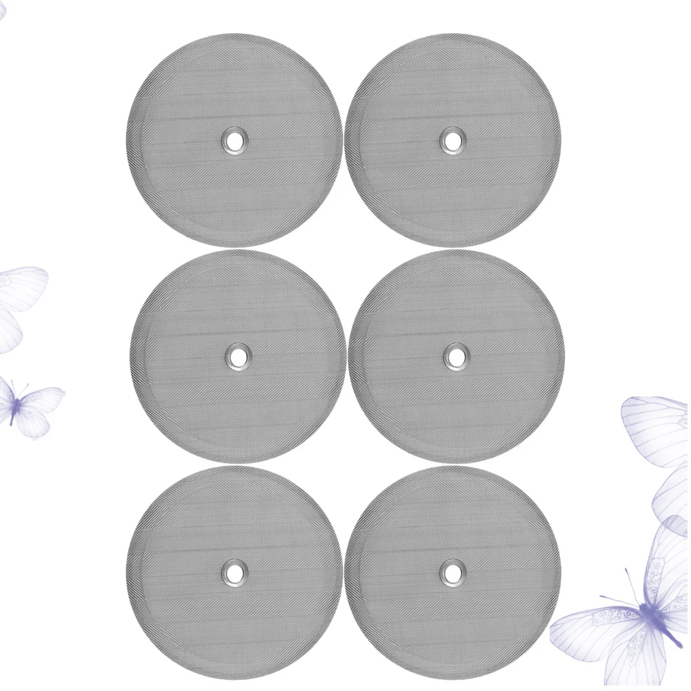

6Pcs 100mm Stainless Steel Coffee Filter Easy to Clean Professional Design for 100mm Inner Diameter Pressure Pot Silver