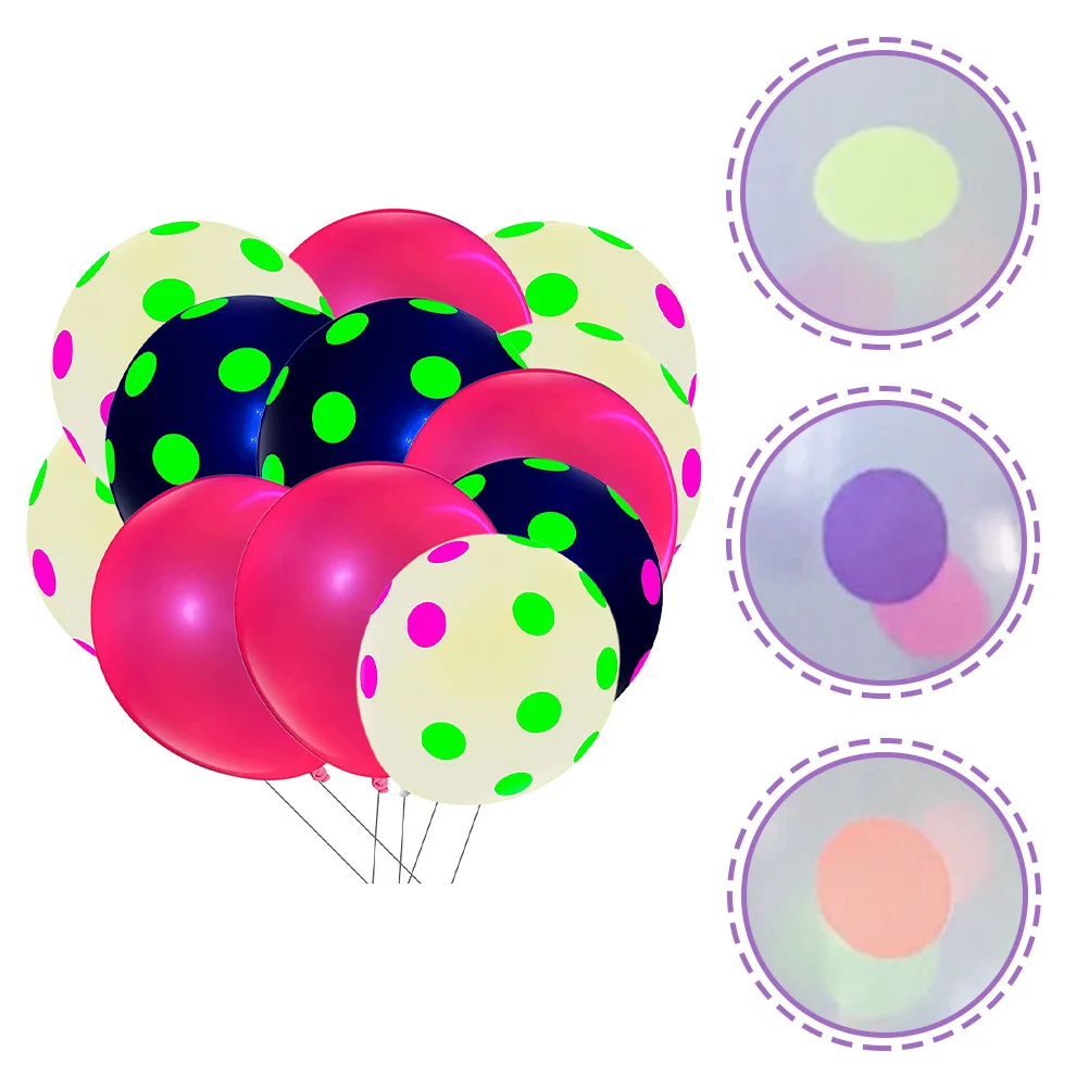 

50Pcs Neon Glow Dot Balloons Fluorescent Latex Decorations Wedding in The Dark Supplies Neon Party Decorations