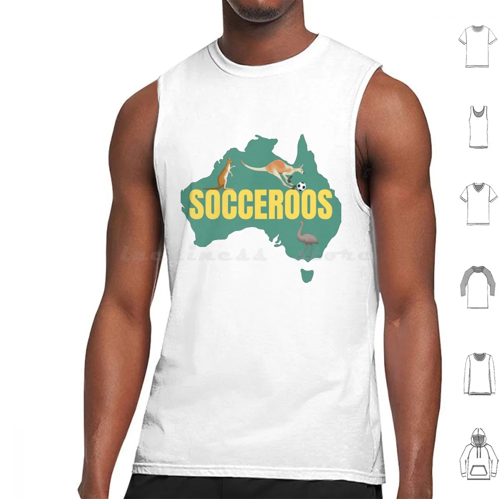 Australia Men'S National Soccer Team Fan Tank Tops Vest Sleeveless Australia Mens National Soccer Team Australia Fan Dromaius