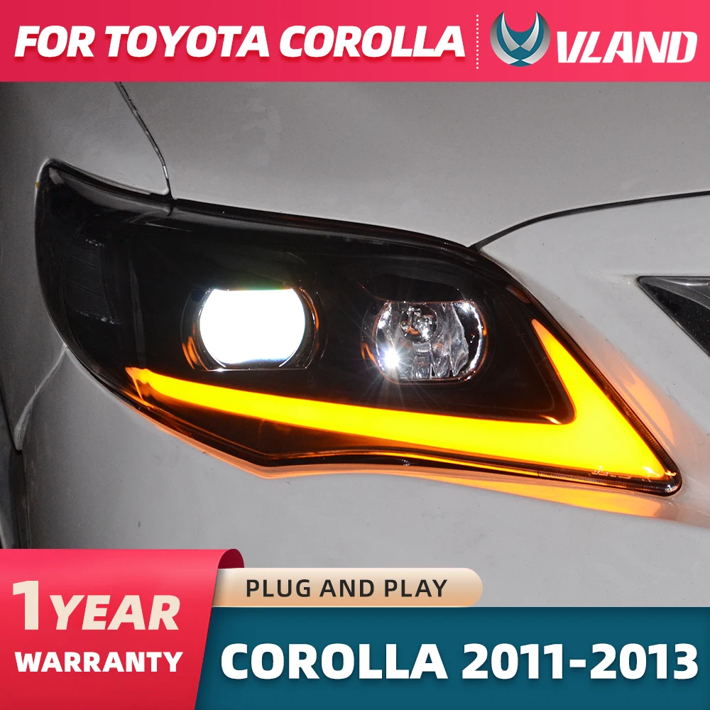 VLAND Led Daytime Running Light For Toyota Corolla 2011 2012 2013 Auto DRL Headlight Front Cover Fog Lamp Car Accessorie