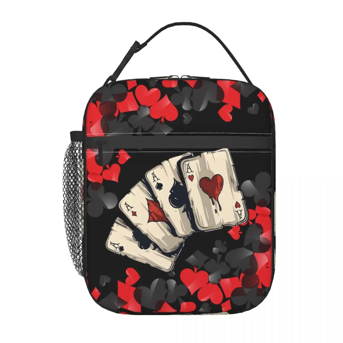 

Custom Poker Card Insulated Lunch Bags for Work School Food Playing Game Waterproof Cooler Thermal Bento Box Women Children
